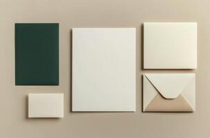 Stationery mockup with envelope, envelope and paper photo