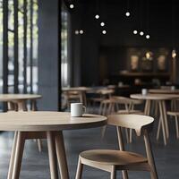 A coffee table and chairs in a restaurant photo