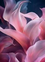 A close up of a pink flower with long petals photo