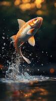A fish jumping out of the water photo