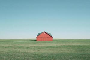A red barn in a field photo