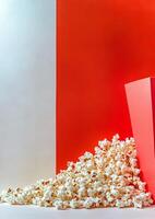 A red and white striped wall photo