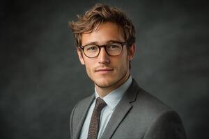 A man in glasses and a suit photo