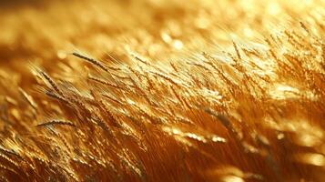 Golden wheat field at sunset photo