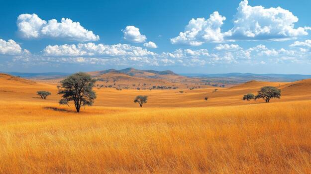 A field with tall grass and trees photo