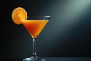 Orange cocktail with a slice of orange on the rim photo