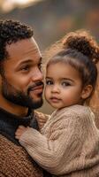 A man holding a little girl in his arms photo
