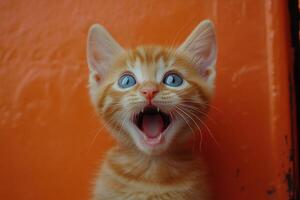 A cat with blue eyes photo