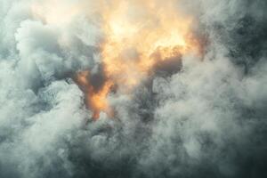 A burning fire is seen in the clouds photo