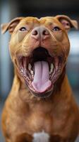 A dog with its mouth open photo
