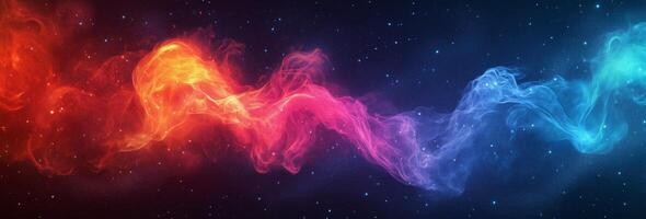 Colorful smoke waves in the air photo