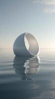 A white object floating in the water photo