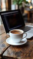 A coffee cup on a saucer photo