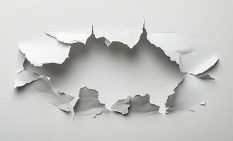 A hole in the wall with a piece of paper photo