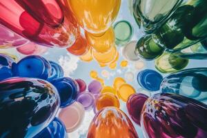 Colorful balloons in the sky photo