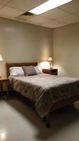 A bed in a room photo