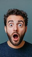 A man with a shocked expression on his face photo