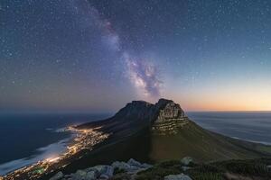 The milky over table mountain in cape town photo