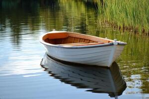 A row boat on the water photo