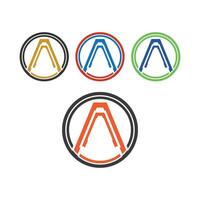 4 Shapes Letter A Modern Abstract Logo Design Illustration vector