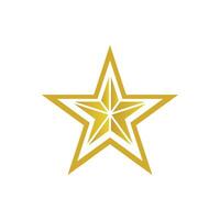 Gold Abstract Star Icon Design on a Minimal White Background Illustration vector