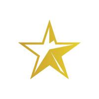 Gold Modern Abstract Star Icon Design on a Minimal White Background Illustration vector