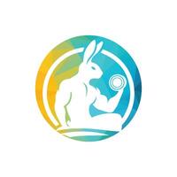 Pattern Circle Rabbit Logo Design Illustration vector