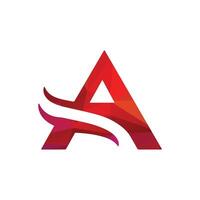Red Letter A Modern Abstract Logo Design Illustration vector