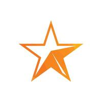Orange Modern Abstract Star Icon Design on a Minimal White Background Illustration vector