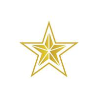 Golden Abstract Star Icon Design on a Minimal White Background Illustration vector