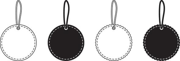 outline silhouette price tag set vector