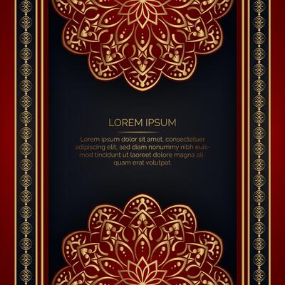 luxury red and black background with gold ornaments