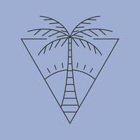 bohemian palm line art logo minimal design vector
