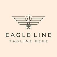 eagle line minimalist art logo illustration design vector