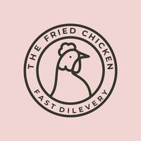 fried chicken line art logo symbol illustration design vector