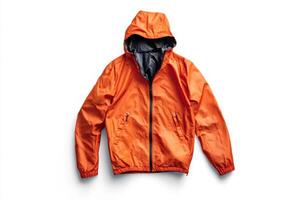 Orange Waterproof Hooded Jacket - Stylish and Functional photo