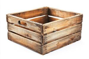 Rustic Wooden Crate - Vintage Style Storage Box photo