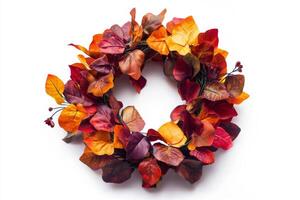 Autumn Leaf Wreath. A Vibrant Fall Decor photo