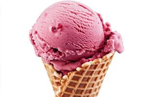 Pink Ice Cream in Waffle Cone photo
