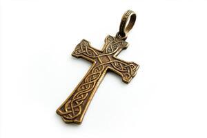 Celtic Knotwork Cross Pendant - Antique Bronze photo