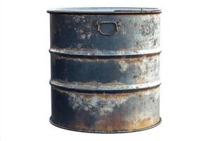 Rustic Rusty Metal Barrel - Industrial Storage photo