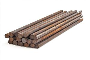 Rusty Metal Rods Stacked for Construction photo