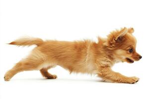 Adorable Golden Puppy Running photo