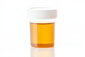 Amber Liquid Sample in a Transparent Container photo