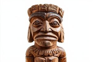 Intricate Wooden Totem Carving photo