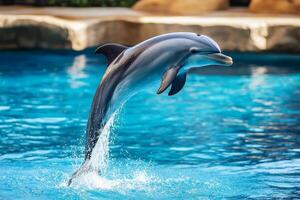 Majestic Dolphin Leaping in Azure Waters photo
