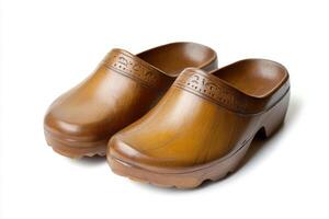 Pair of Traditional Dutch Wooden Clogs photo