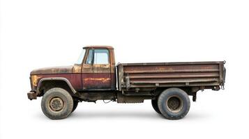 Rusty Old Pickup Truck Profile View photo