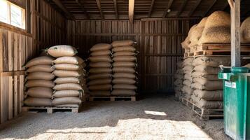 Agricultural Goods Storage in a Rustic Barn photo