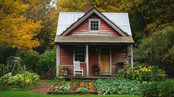 Charming Rustic Autumn Cottage with Garden photo
